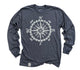 Mariner's Compass: Fine Jersey Long Sleeve T-Shirt in Slate